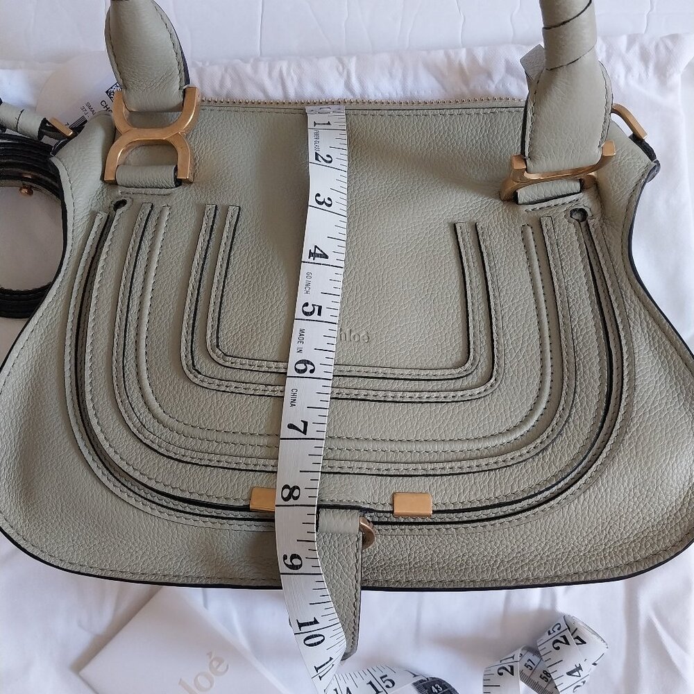 Chloe Small Marcie Grained Leather Crossbody Bag Faded Green - Picture 5 of 10